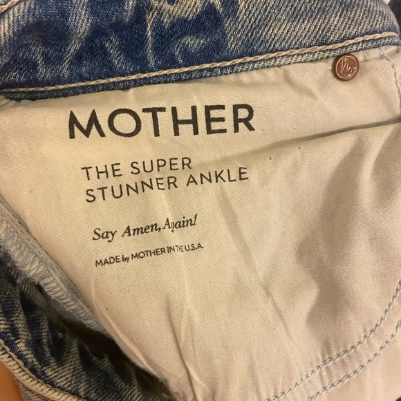 MOTHER The Super Stunner Ankle Say Amen, Again! Blue Size 26 - Picture 8 of 12